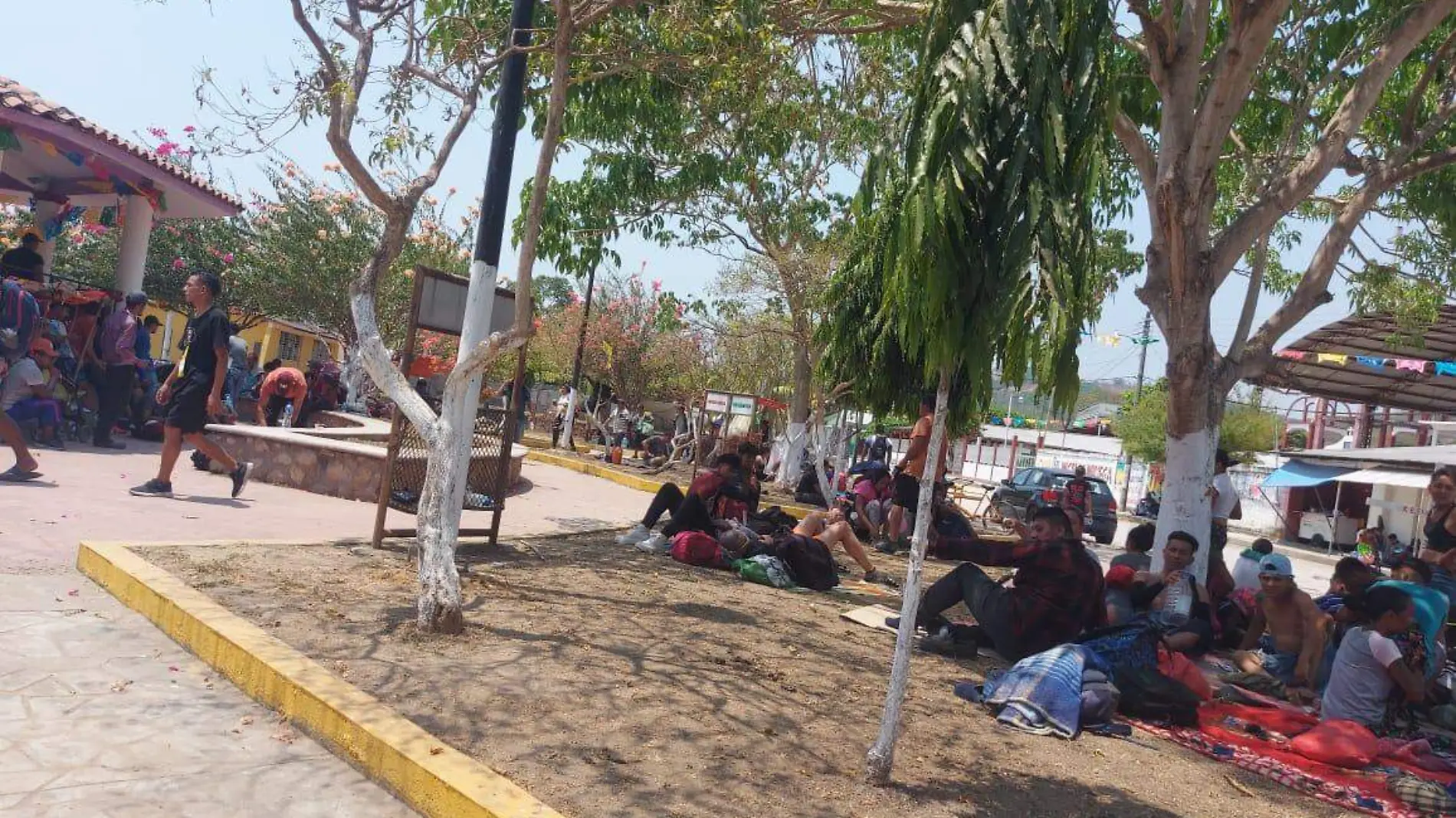 migrantes descansando